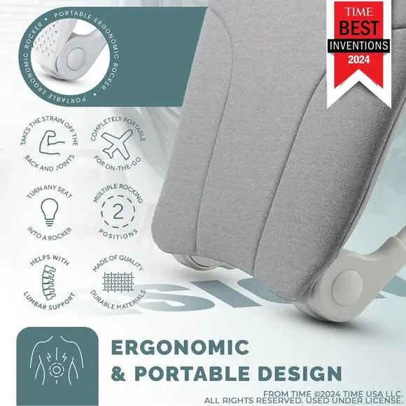 Ready Rocker Portable Back Support Rocker Cloud Gray - Picture 3 of 9